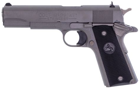 Used Colt 1911 Government M1991a1 Stainless Semi Auto Pistol 45 Acp