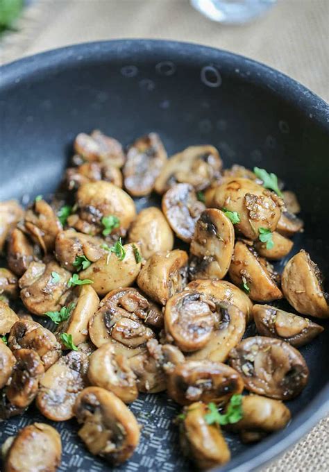 Sautéed Garlic Balsamic Mushrooms Are Pan Fried In Garlic And Balsamic