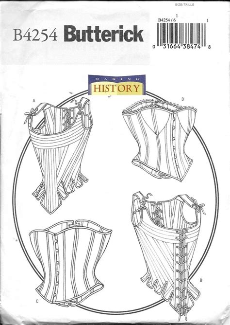 Butterick B4254 Misses Making History Costume Stays And Corset Lace Up 4