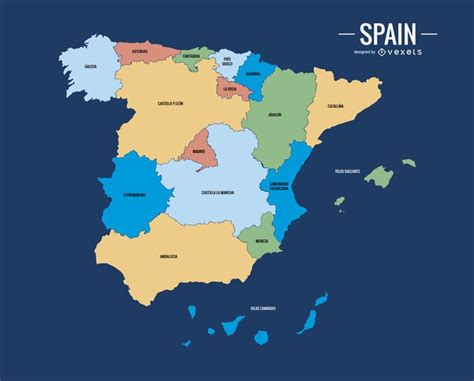 Mapa Politico De España Descargar Vector