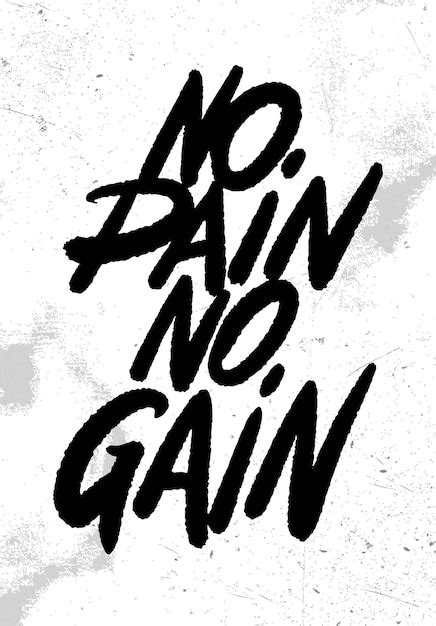 Premium Vector No Pain No Gain Gym Motivation Tshirt Print Logo