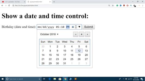 Add And Show Date And Time In One Input Field In Form In Html Html5