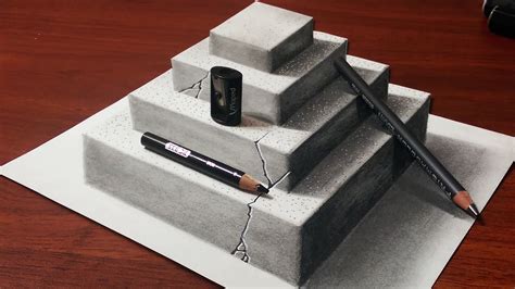 This article is about making a simple 3d autocad practice drawing. How to Make a 3D Concrete Pyramid | Pencil Drawing - YouTube