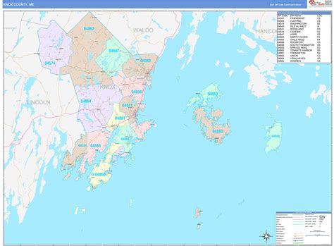 Knox County, ME Wall Map Color Cast Style by MarketMAPS - MapSales.com