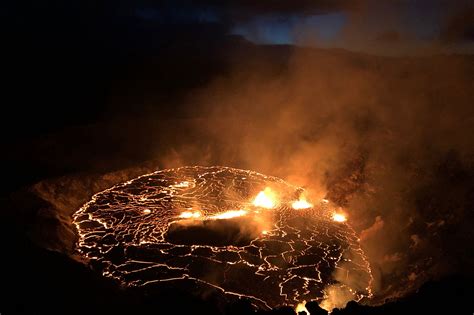 Kilauea Volcanos Eerie Glow Before Sunrise