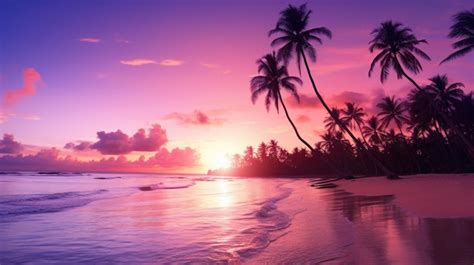 Premium Ai Image A Photo Of A Serene Pink And Purple Sunset Over A