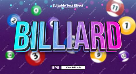 Premium Vector Billiard Editable Text Effect In Modern Trend Style