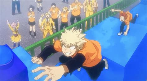 Kirishima Now Runs After Bakugou At The Festival Obstacle Course In The