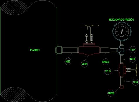 Pressure Gauge Type 6 2d Dwg Elevation For Autocad Designs Cad