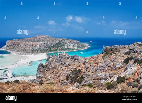Balos Lagoon On The Greek Island Of Crete Stock Photo Alamy