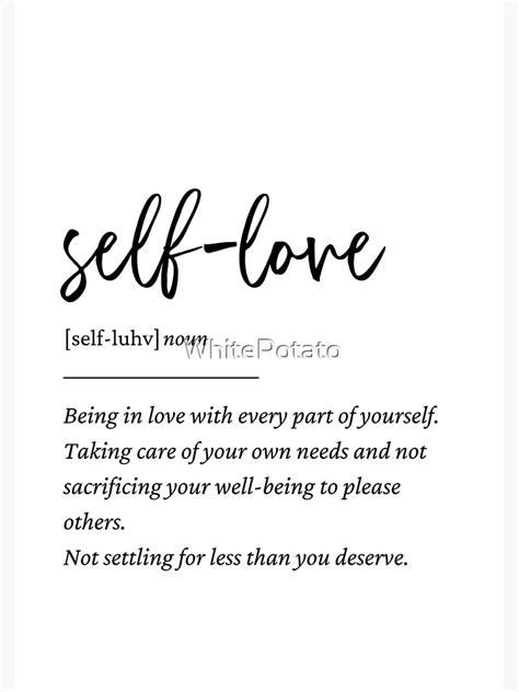 Self Love Definition Sticker For Sale By Whitepotato Redbubble