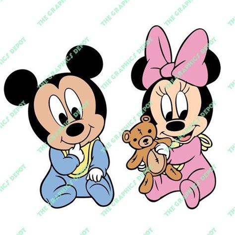 Download Baby Mickey Mouse Baby Minnie Mouse svg dxf png eps files
