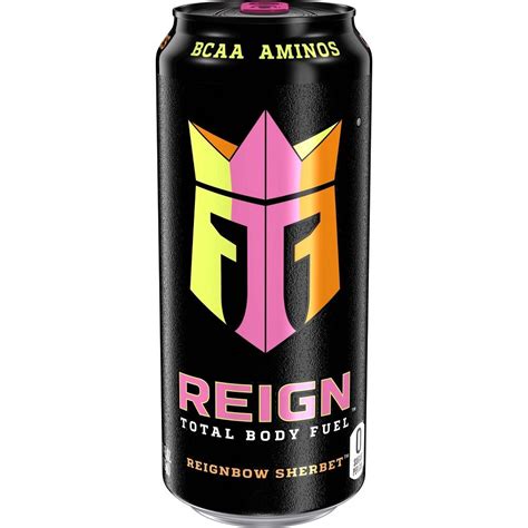 A Can Of Reign Energy Drink On A White Background