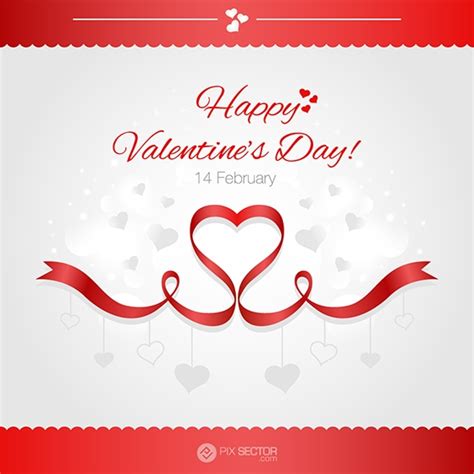 Happy Valentines Day Card Vector Template Pixsector