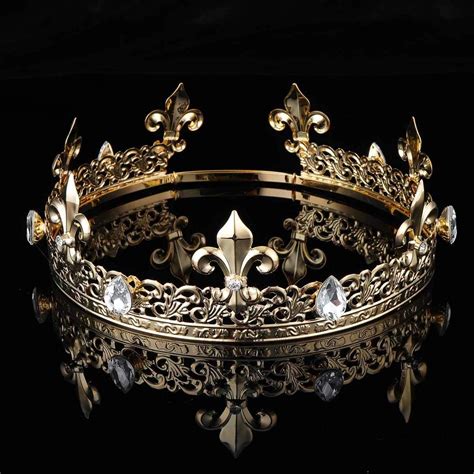 Tiara De Oro Medieval Para Hombre Con Corona De Diamante De Cristal