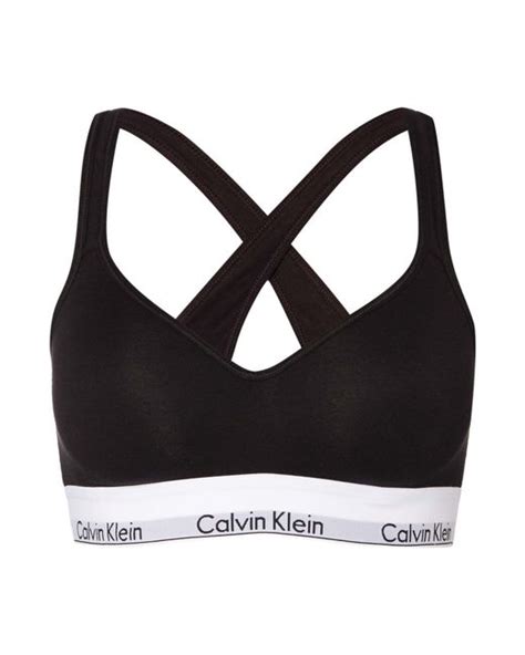 calvin klein modern cotton bralette lightly lined in black lyst