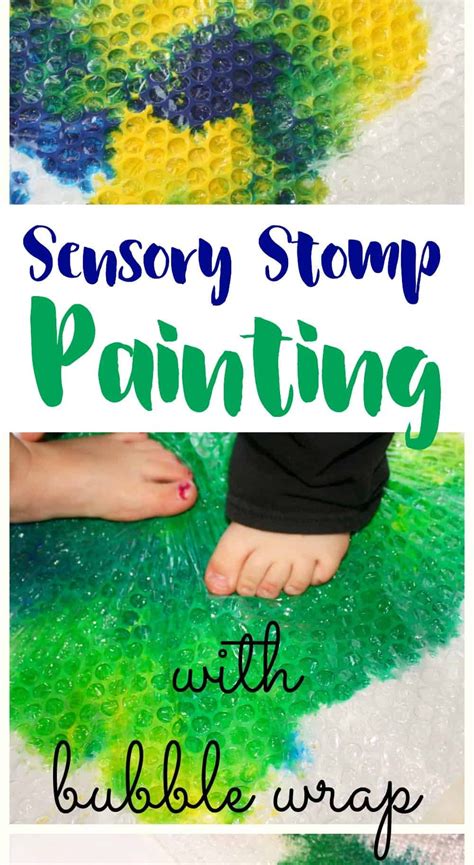 Sensory Stomp Painting With Bubble Wrap Nursery Activities Sensory