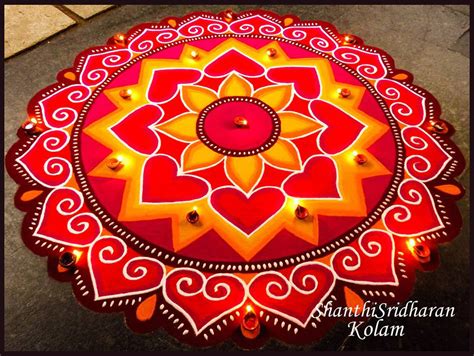 Diwali dussehra special rangoli designs by jyoti rathod/satisfying 2 minutes navratri and diwali dussehra festival rangoli required materials for ra. Diwali Rangoli Design By Shanthisridharan 11 - Full Image