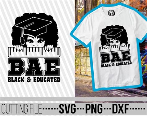 Black And Educated Svg Afro Woman Svg Graduation Bae Etsy