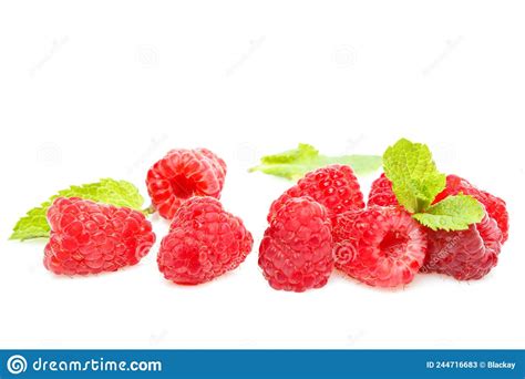 Fresh Red Ripe Raspberries On White Background Stock Image Image Of
