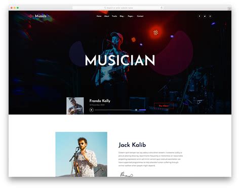 Musico Best Musician Website Template Design 2024 Colorlib