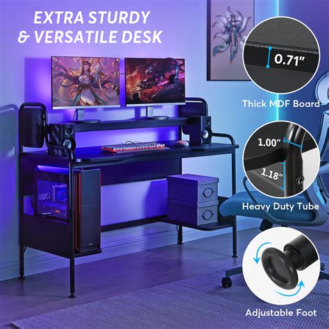 Buy Tribesigns Computer Desk With Hutch 55 Inch Large Gaming Desk With