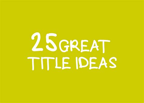 25 Great Title Ideas By Simon Hawkins Simon On Songs