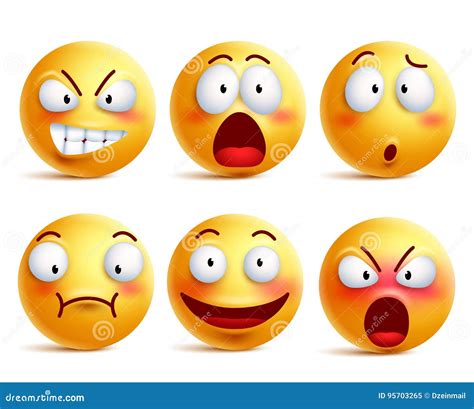 Smileys Vector Set Smiley Face Or Yellow Emoticons With Facial