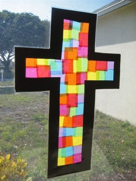 Stained Glass Cross Craft Sunday School Activities Pinterest