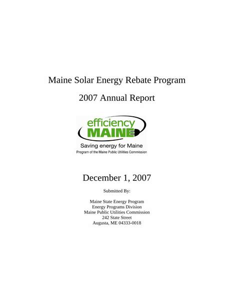 Efficiency Maine Solar Rebate Program