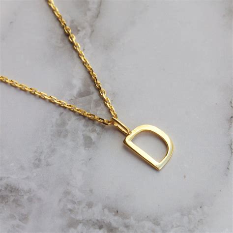 Gold Initial Necklace Pendant Delicate Initial Necklace Carrie