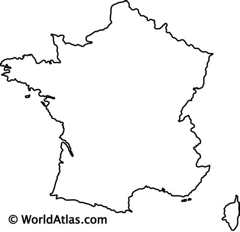 France In World Map Outline Black White France Outline Map Royalty
