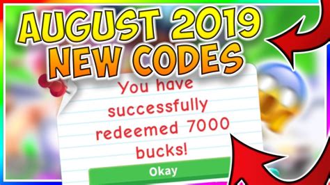 The adopt me codes august can be obtained on this page for you to use. ADOPT ME AUGUST CODES 2019!!! (Roblox Adopt Me) - YouTube
