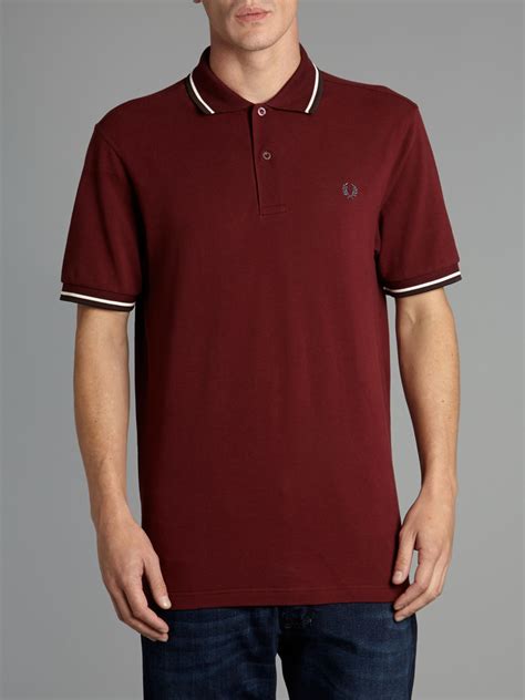Fred Perry Classic Regular Fit Twin Tipped Polo Shirt In Red For Men