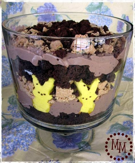 Use a small amount of edible grass and roll it into a nest shape. S'mores Trifle Recipe - The Scrap Shoppe
