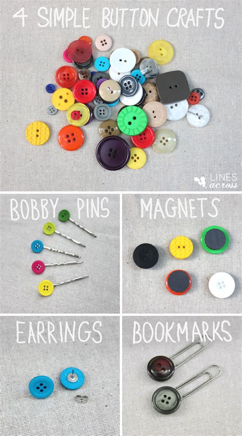 4 Simple Button Crafts Lines Across