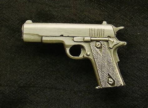 1911 Pistol 45 Auto Pewter Gun Pin Cap Pin Made Of Pewter