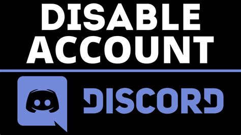How To Disable Discord Account Pc And Mobile Youtube