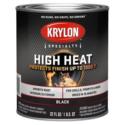Krylon Gloss High Heat Black Interiorexterior Paint 1 Quart In The
