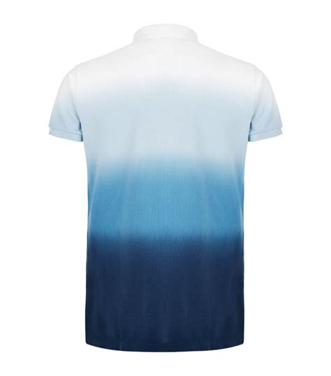 Polo Ralph Lauren Custom Fit Dip Dye Polo Shirt In Blue For Men Lyst