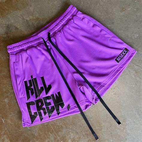 Muay Thai Shorts Mid Thigh Cut Purple Kill Crew