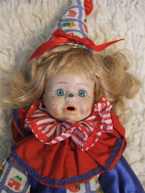 Clown Doll Vintage Composite Porcelain And Cloth 19 Etsy Canada