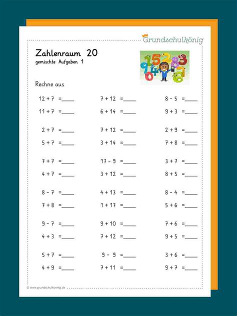Übungsblätter für mathe ab der grundschule mit lösungen. Rechenaufgaben 1 Klasse Kostenlos - kinderbilder.download ...