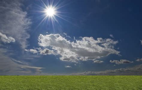Green Filed Blue Sky White Cloud Stock Image Image Of Agriculture