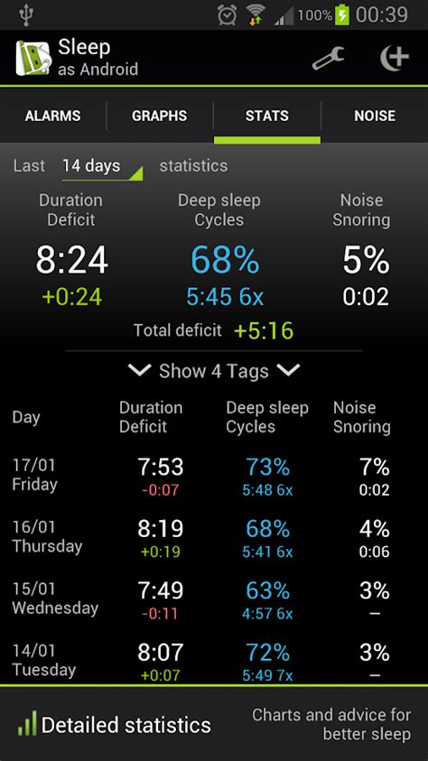 Capable of talking to a variety of smartwatches, sleep as android is also integrated. Sleep as Android - screenshot