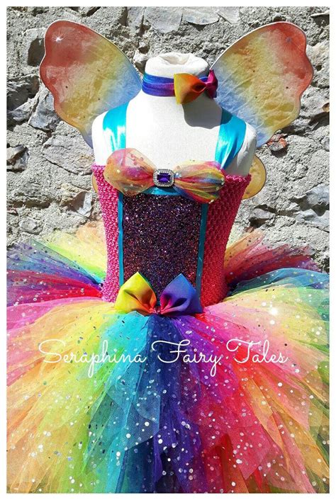 Girls Rainbow Fairy Tutu Dress Costume Lined Sparkly 6 Layers Etsy