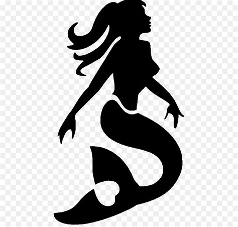 Mermaid Clip Art Silhouette Ariel Illustration Long Mermaid Curls Png