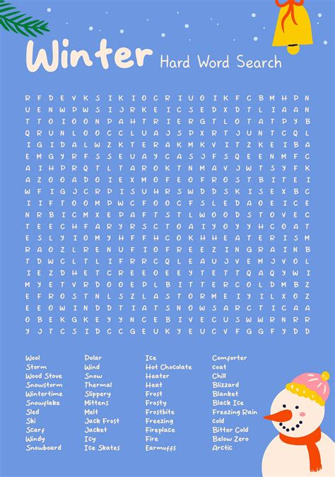 5 Best Printable Winter Word Search Difficult Pdf For Free At Printablee