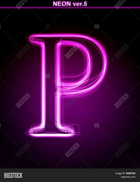 Glowing Neon Letter P Image And Photo Free Trial Bigstock