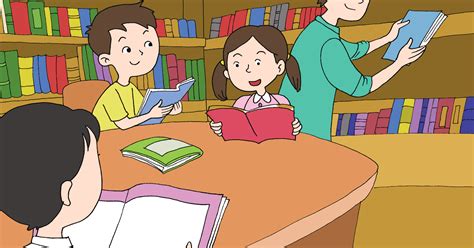 Gambar Kartun Anak Membaca Buku Sekolah Siswa
